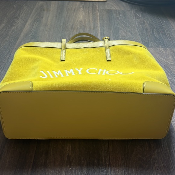 Jimmy Choo Nine2Five Logo Malibu Toweling East-West Tote Bag - Picture 4 of 12